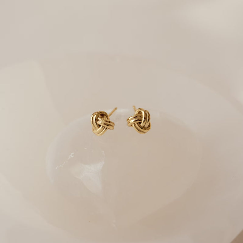 Love Knot Earrings • Dainty Stud Earrings • Minimalist Knot Earrings in Gold and Sterling Silver • Gift for Her • Bridesmaid Gifts• By Dings Jewel