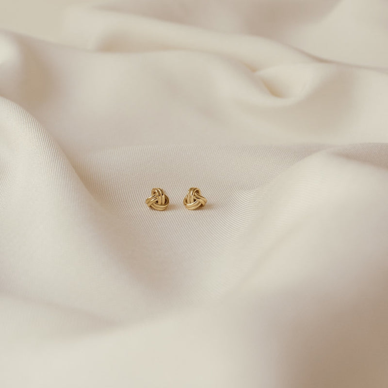 Love Knot Earrings • Dainty Stud Earrings • Minimalist Knot Earrings in Gold and Sterling Silver • Gift for Her • Bridesmaid Gifts• By Dings Jewel