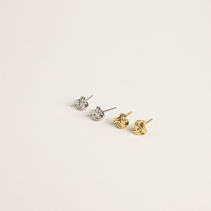 Love Knot Earrings • Dainty Stud Earrings • Minimalist Knot Earrings in Gold and Sterling Silver • Gift for Her • Bridesmaid Gifts• By Dings Jewel